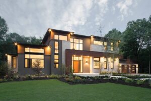 Okna aluminiowe Reynaers Aluminium w nowoczesnym budynku jednorodzinnym